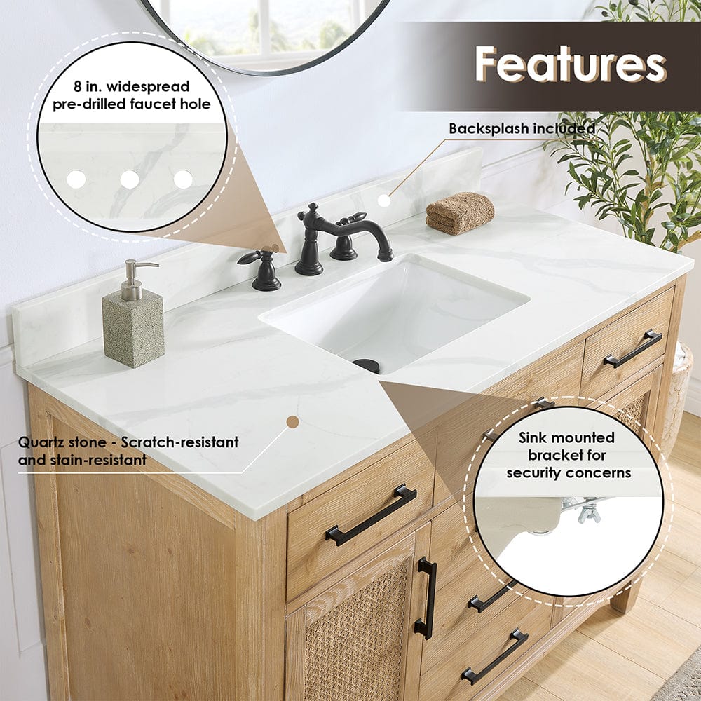 48" Catalpa Single Bathroom Vanity - Weathered Fir