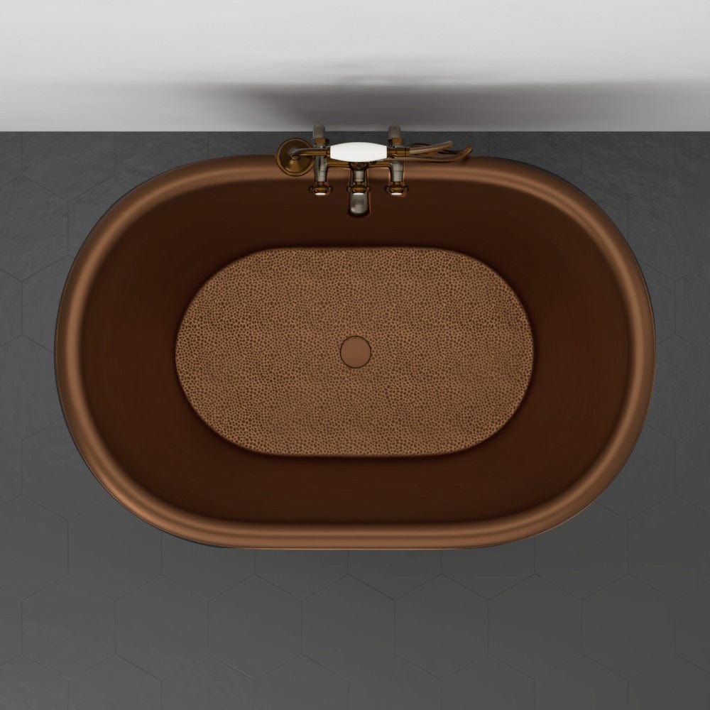 48" Fairfield Hammered Copper Double Slipper Clawfoot Tub