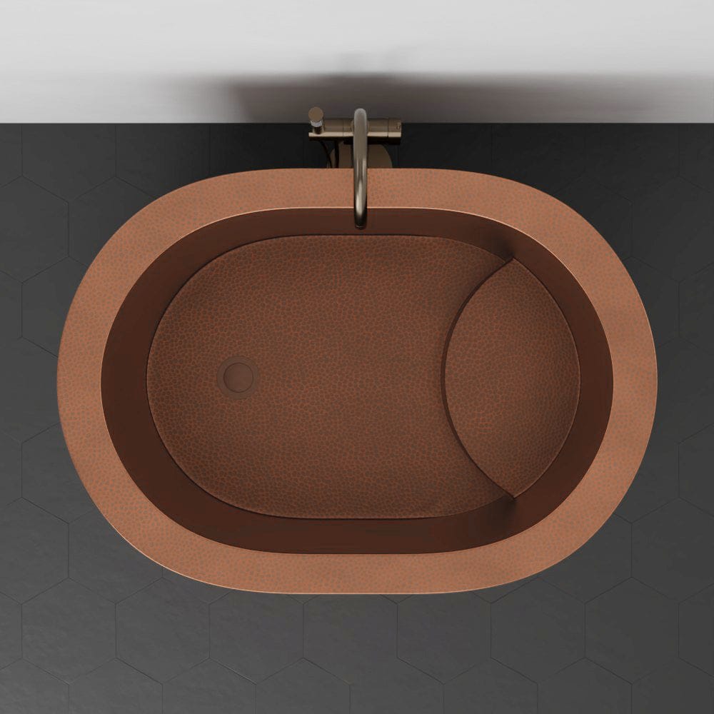 48" Fisk Antique Hammered Copper Japanese Soaking Tub