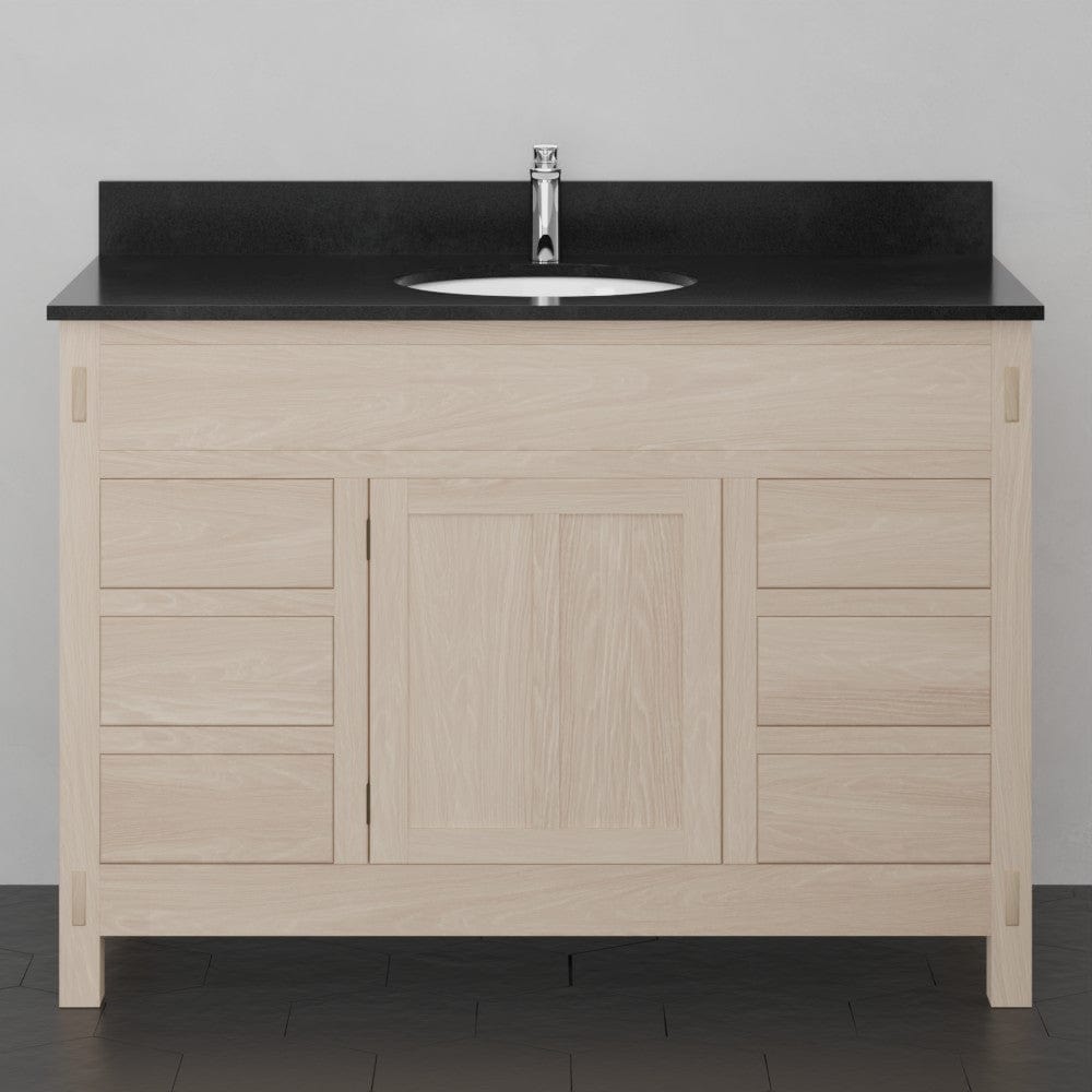 48" Mission 6 Drawer Unfinished Red Oak Vanity for Undermount Sink - Single Door - 34" Height