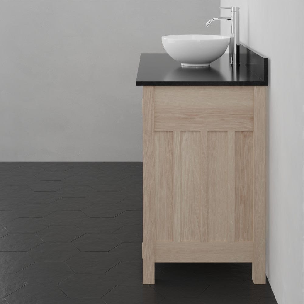 48" Mission 6 Drawer Unfinished Red Oak Vanity for Vessel Sink - Double Door - 34" Height