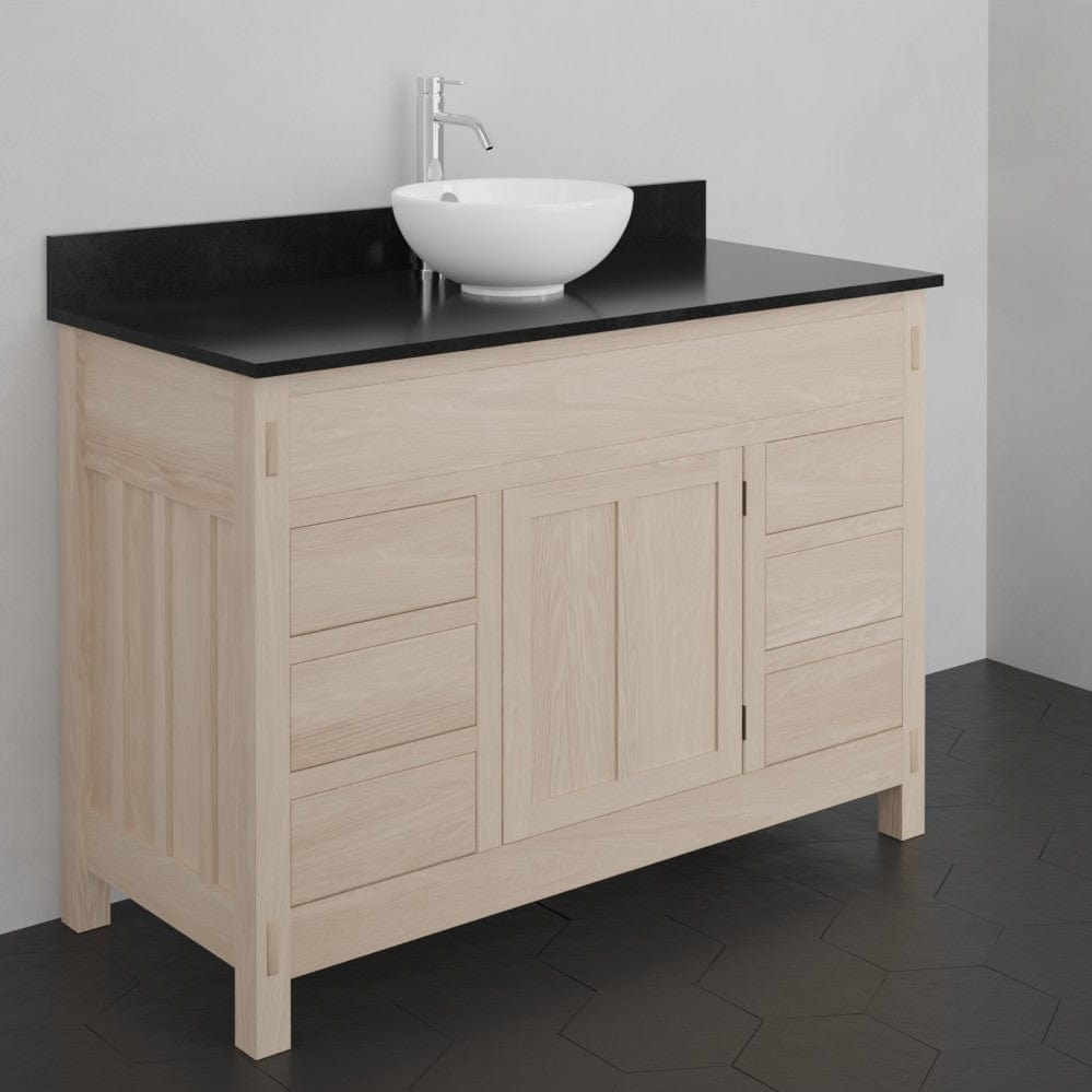 48" Mission 6 Drawer Unfinished Red Oak Vanity for Vessel Sink - Single Door - 34" Height