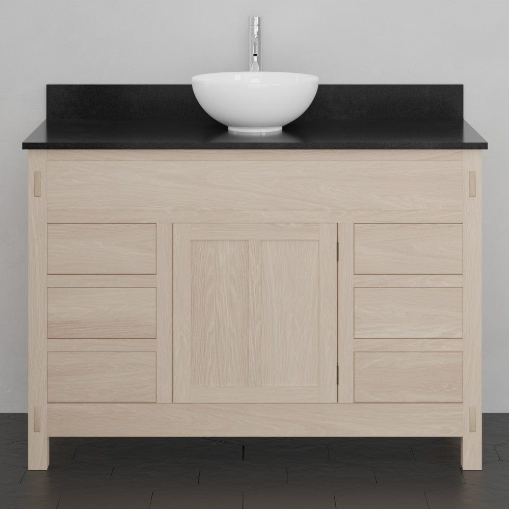 48" Mission 6 Drawer Unfinished Red Oak Vanity for Vessel Sink - Single Door - 34" Height