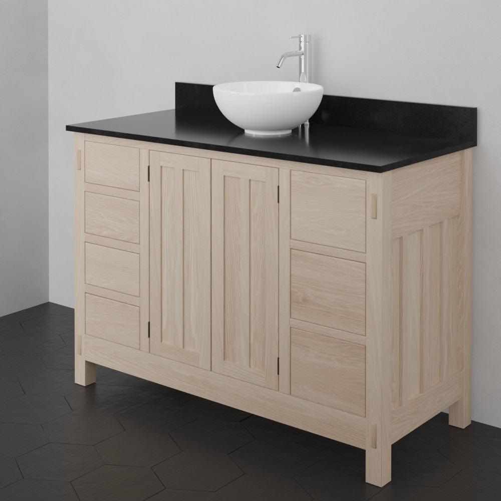 48" Mission 7 Drawer Unfinished Red Oak Vanity for Vessel Sink - 34" Height