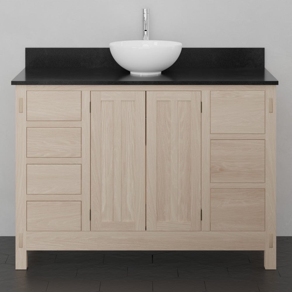 48" Mission 7 Drawer Unfinished Red Oak Vanity for Vessel Sink - 34" Height