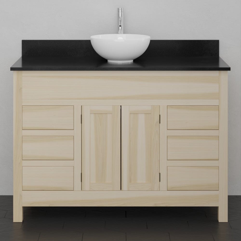 48" Unpainted Shaker Style Poplar Wood Vanity for Vessel Sink - 34" Height