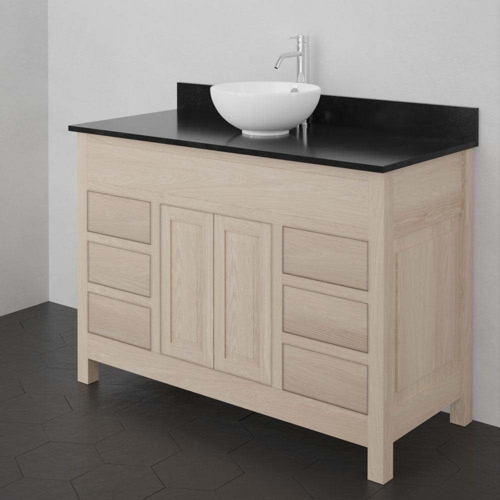 48" Vippis Unfinished 6 Drawer Red Oak Raised Panel Vanity for Vessel Sink - 34" Height