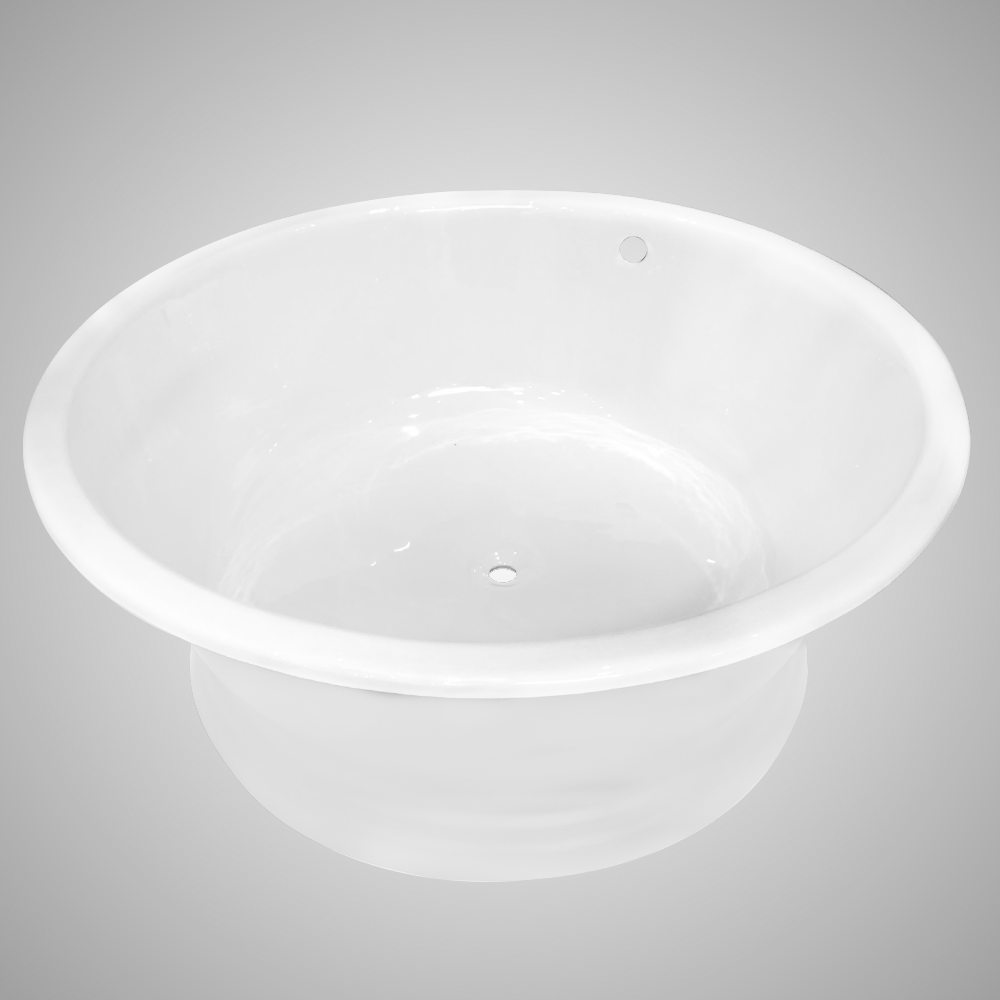 52" Byrnes Cast Iron Round Soaking Tub with Pedestal