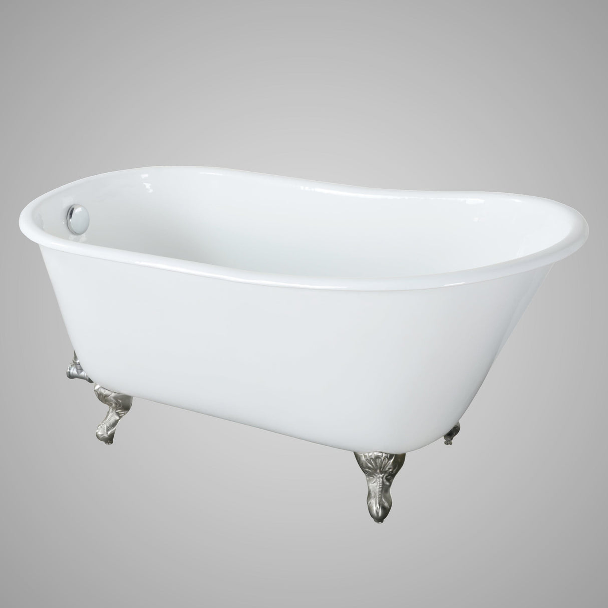 53" Abilene Cast Iron Slipper Clawfoot Tub - No Faucet Holes
