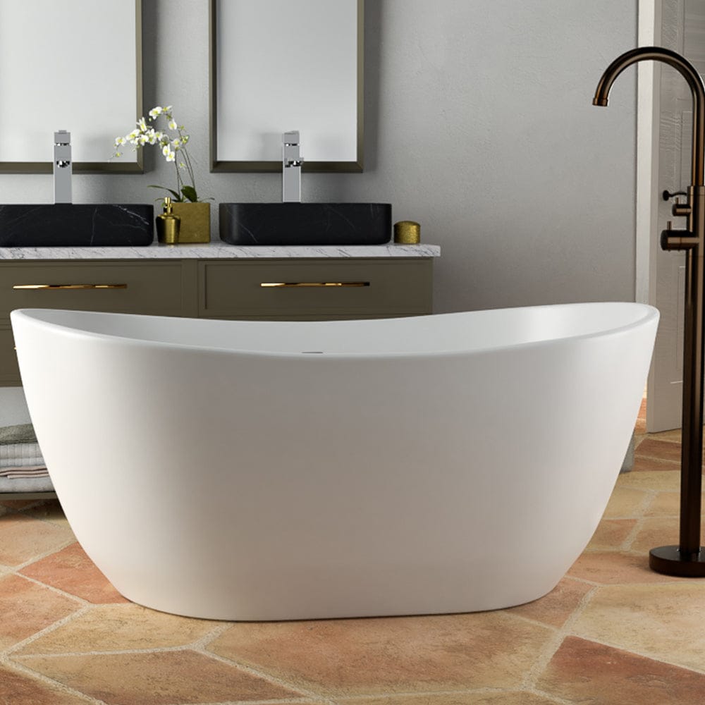 56" Bandon Solid Surface Stone Resin Freestanding Bathtub