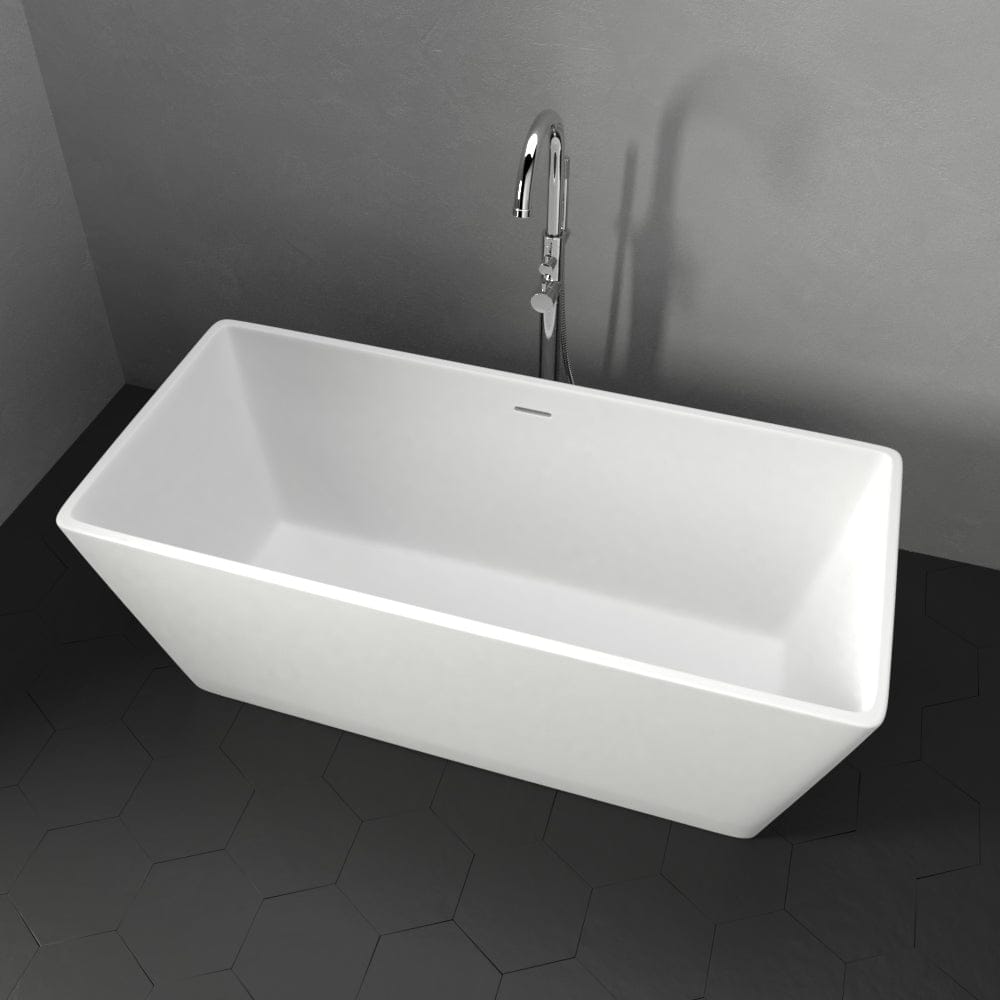59" Platora Solid Surface Stone Resin Freestanding Bathtub
