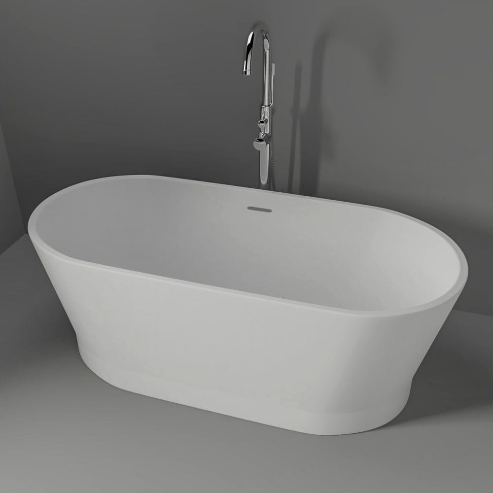 59" Sutherlin Solid Surface Stone Resin Freestanding Bathtub