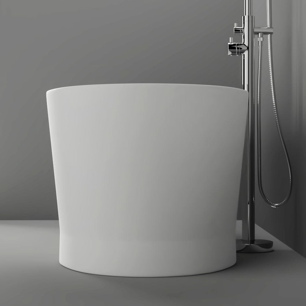 59" Sutherlin Solid Surface Stone Resin Freestanding Bathtub