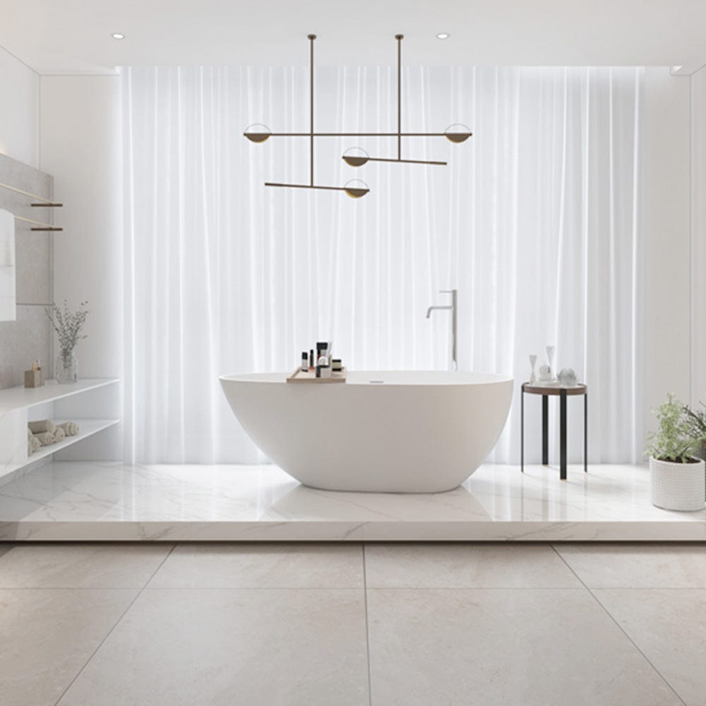 59" Topaz Solid Surface Stone Resin Freestanding Bathtub