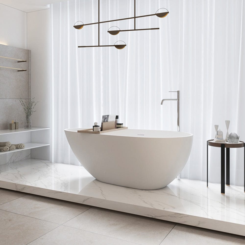 59" Topaz Solid Surface Stone Resin Freestanding Bathtub