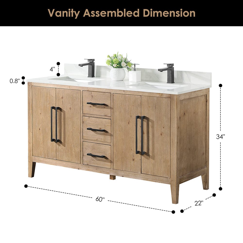 60" Belvedere Single Vanity for Undermount Sink