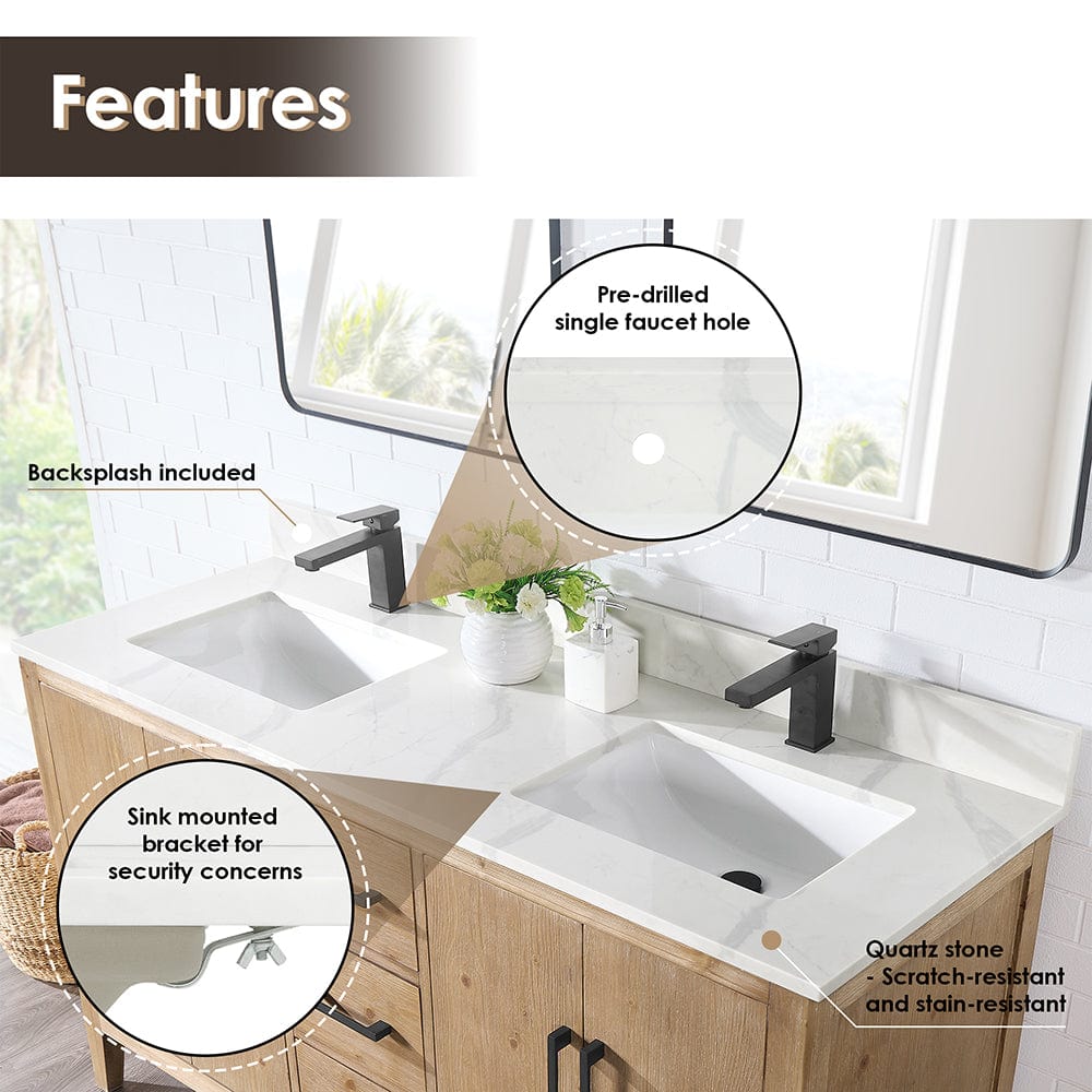 60" Belvedere Single Vanity for Undermount Sink