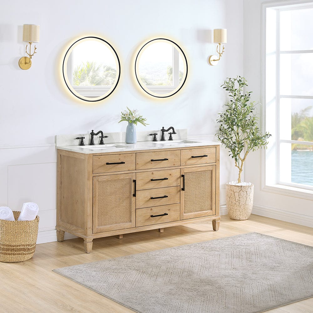 60" Catalpa Single Bathroom Vanity - Weathered Fir