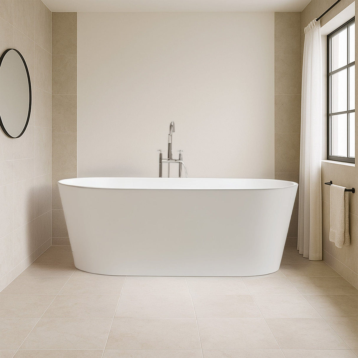 60" Extra Wide Brynn Acrylic Freestanding Tub