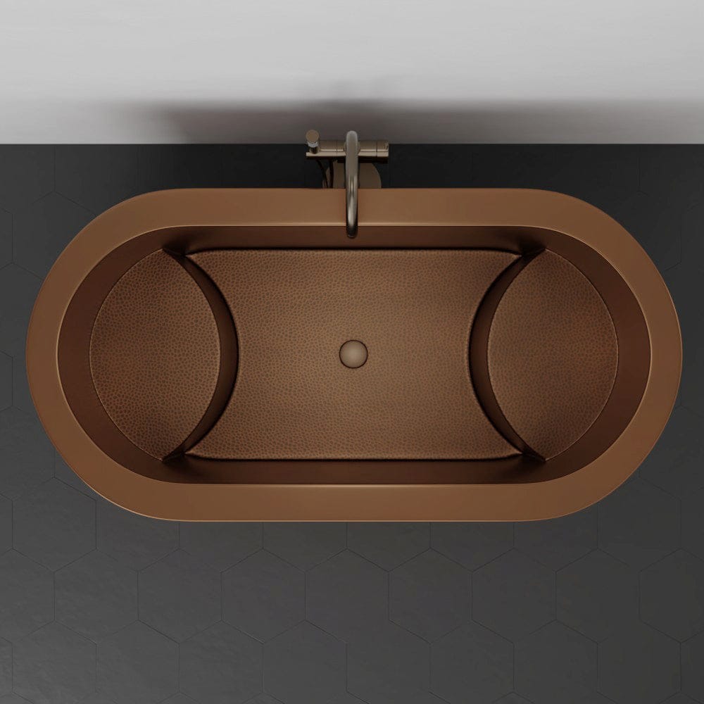 60" Feltz Double Walled Hammered Copper Japanese Soaking Tub