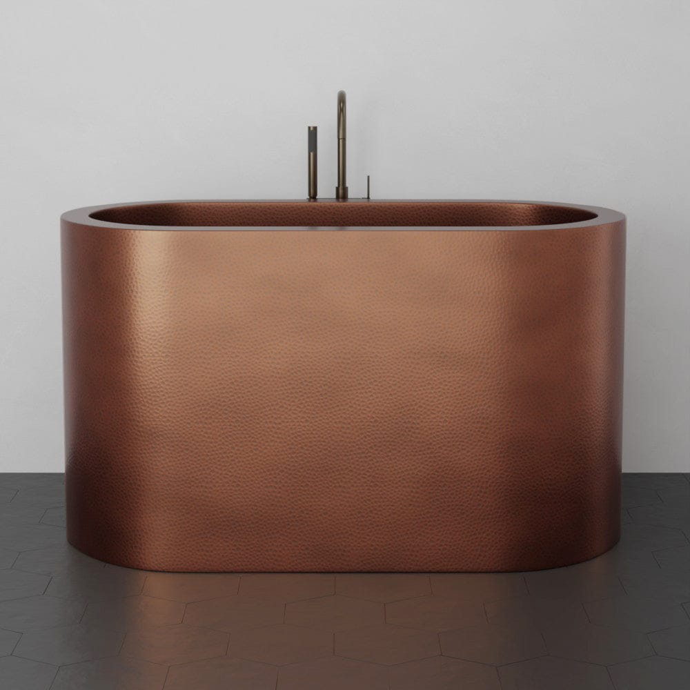 60" Feltz Double Walled Hammered Copper Japanese Soaking Tub