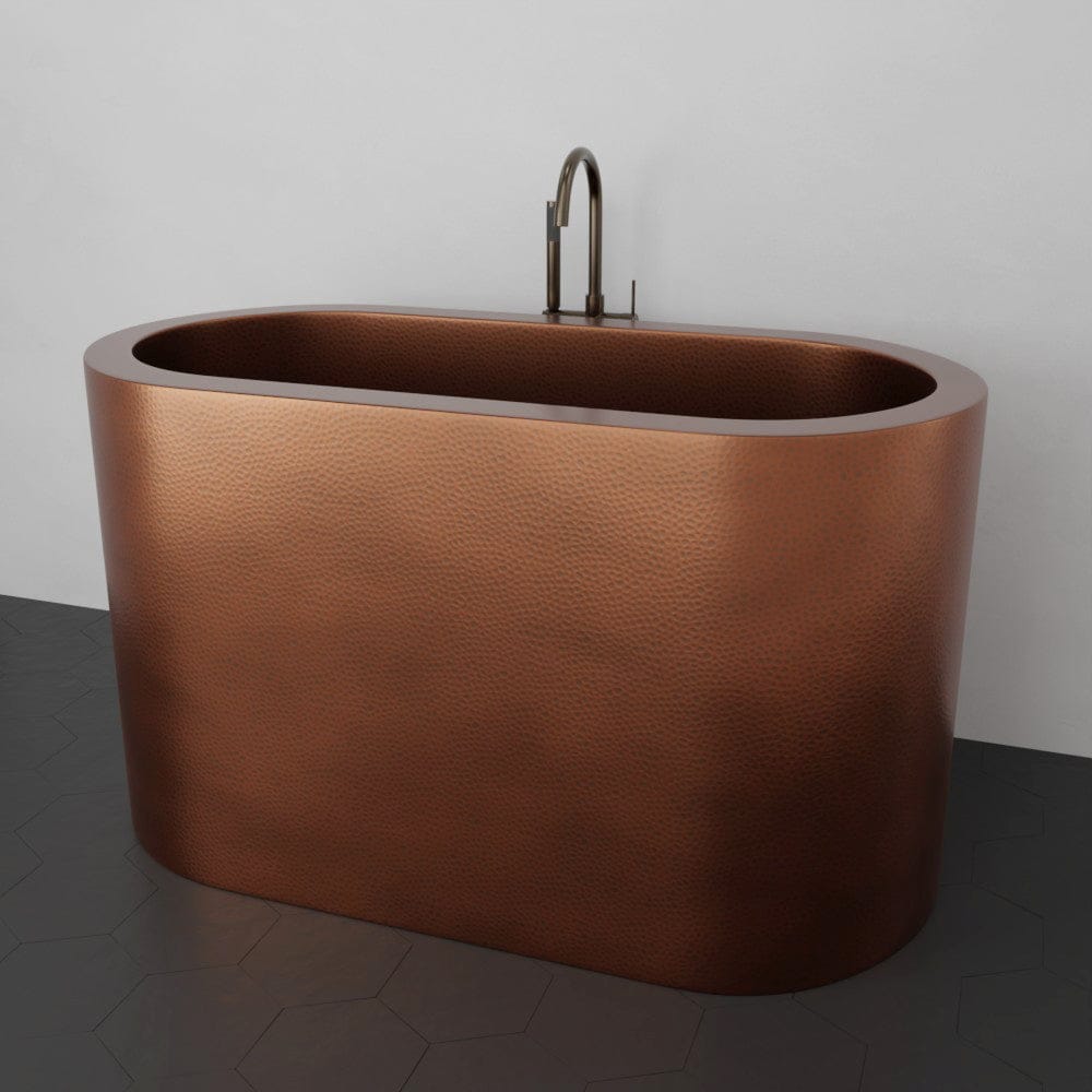 60" Feltz Double Walled Hammered Copper Japanese Soaking Tub