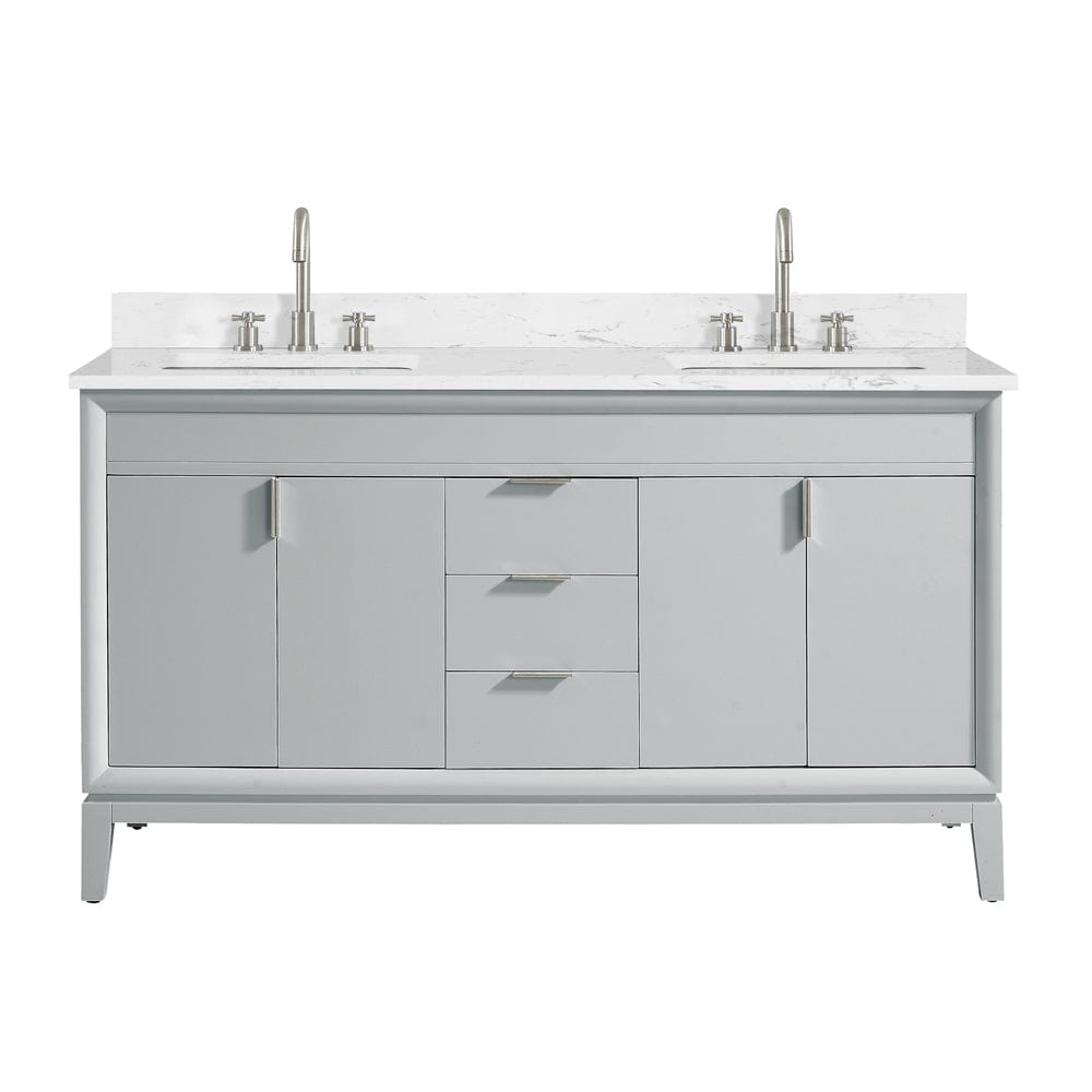 60" Heppener Double Vanity for Rectangular Undermount Sinks