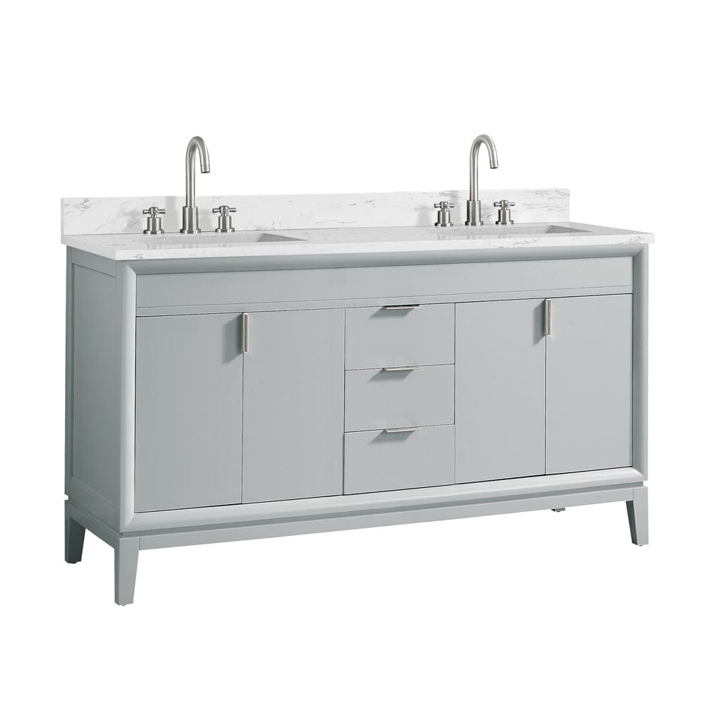 60" Heppener Double Vanity for Rectangular Undermount Sinks