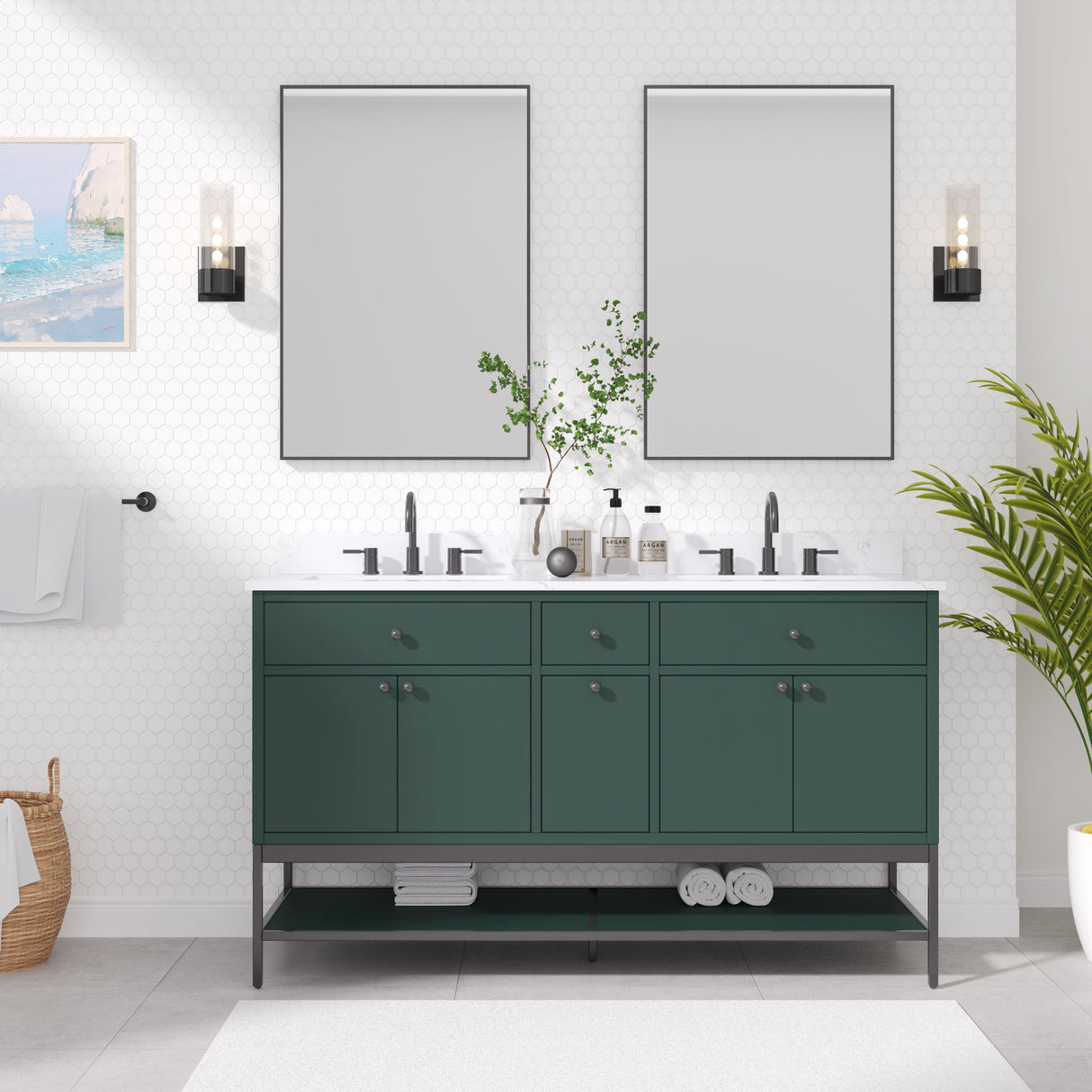 60" Mallory Vanity for Recatangular Undermount Sink