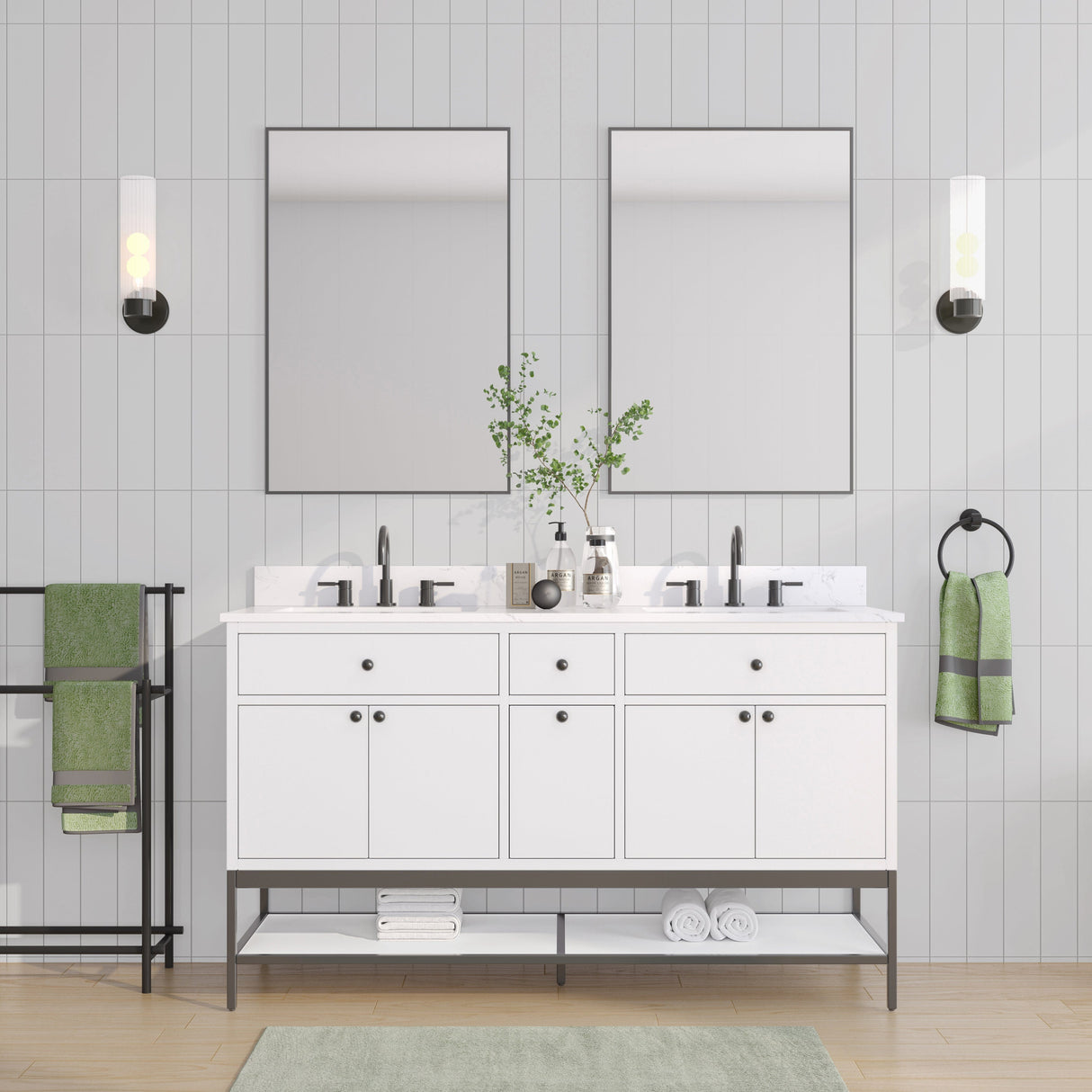 60" Mallory Vanity for Recatangular Undermount Sink