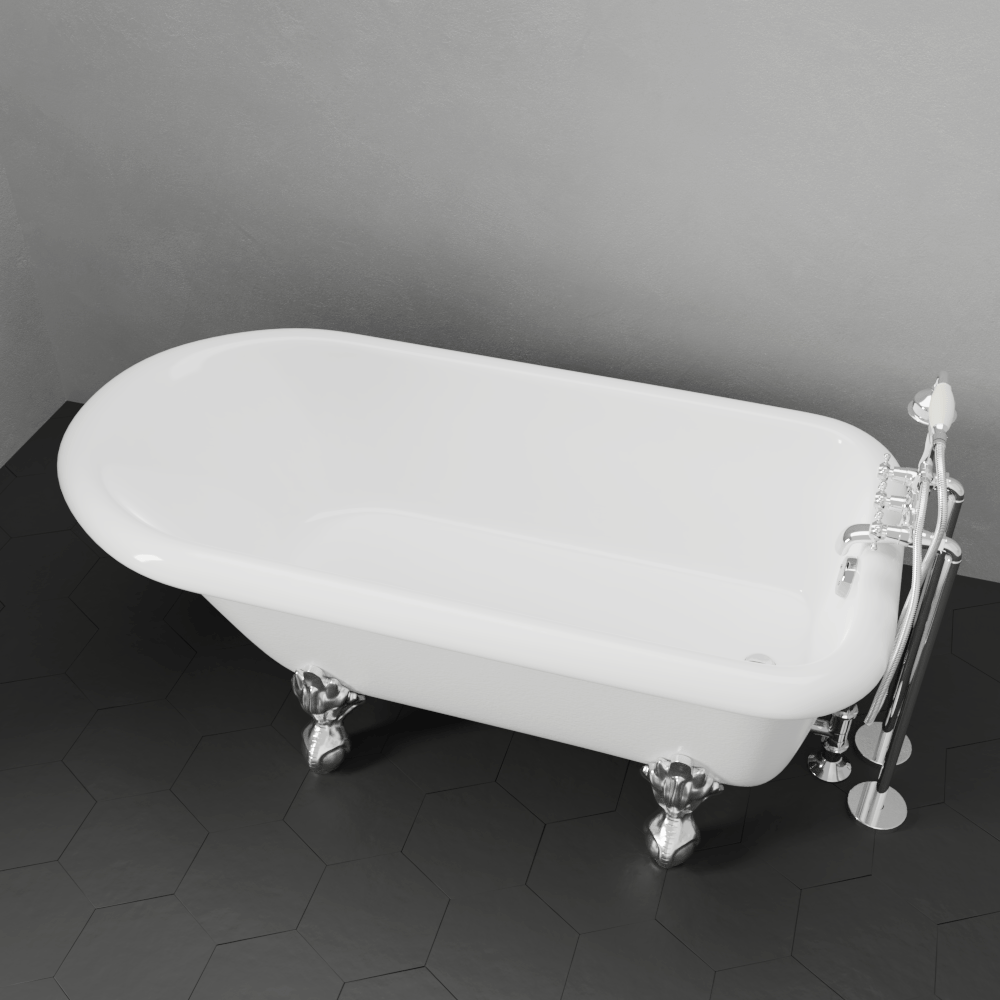 60" Regent Acrylic Roll-Top Clawfoot Tub
