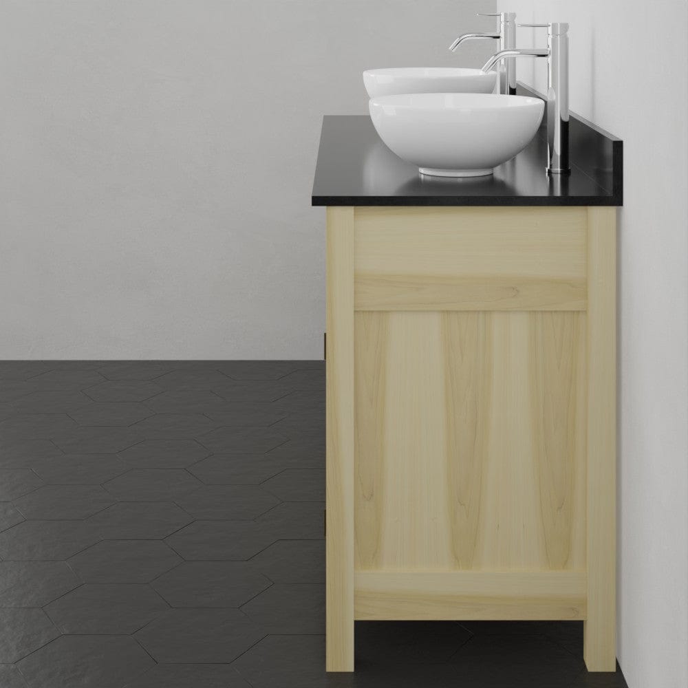 60" Unpainted Shaker Style Poplar Wood Double Vanity for Vessel Sink - 34" Height