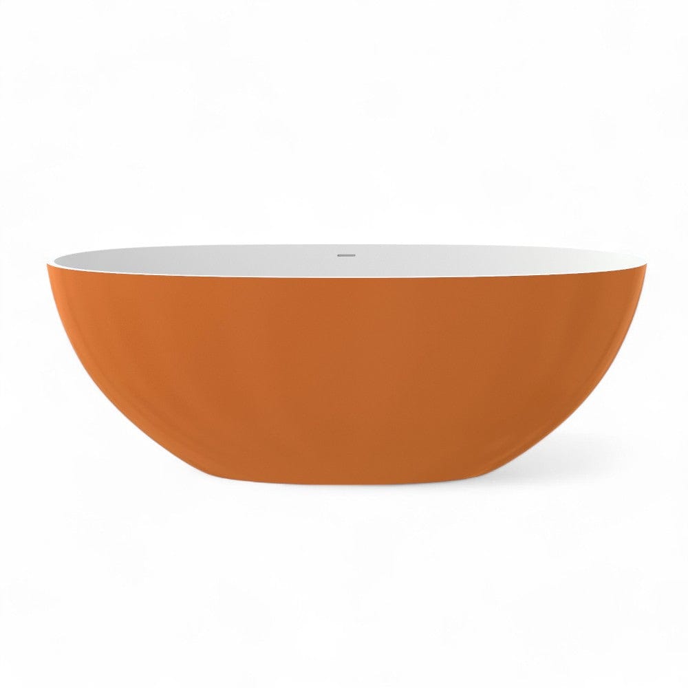 61" Denali Solid Surface Stone Resin Freestanding Bathtub - Gold Exterior