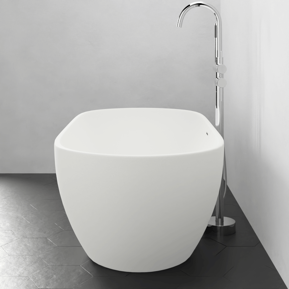 63" Algona Solid Surface Stone Resin Freestanding Bathtub