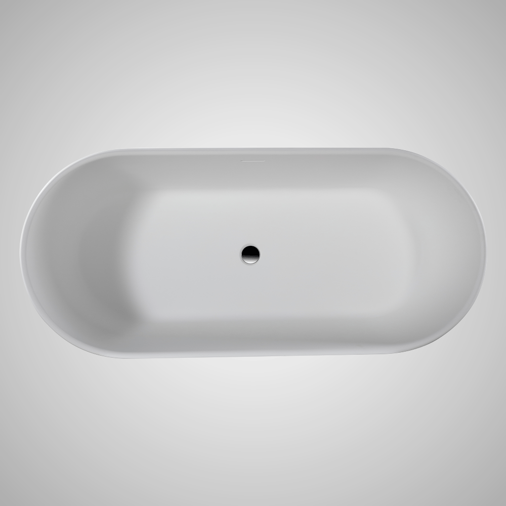 63" Vangeson Solid Surface Stone Resin Freestanding Pedestal Bathtub