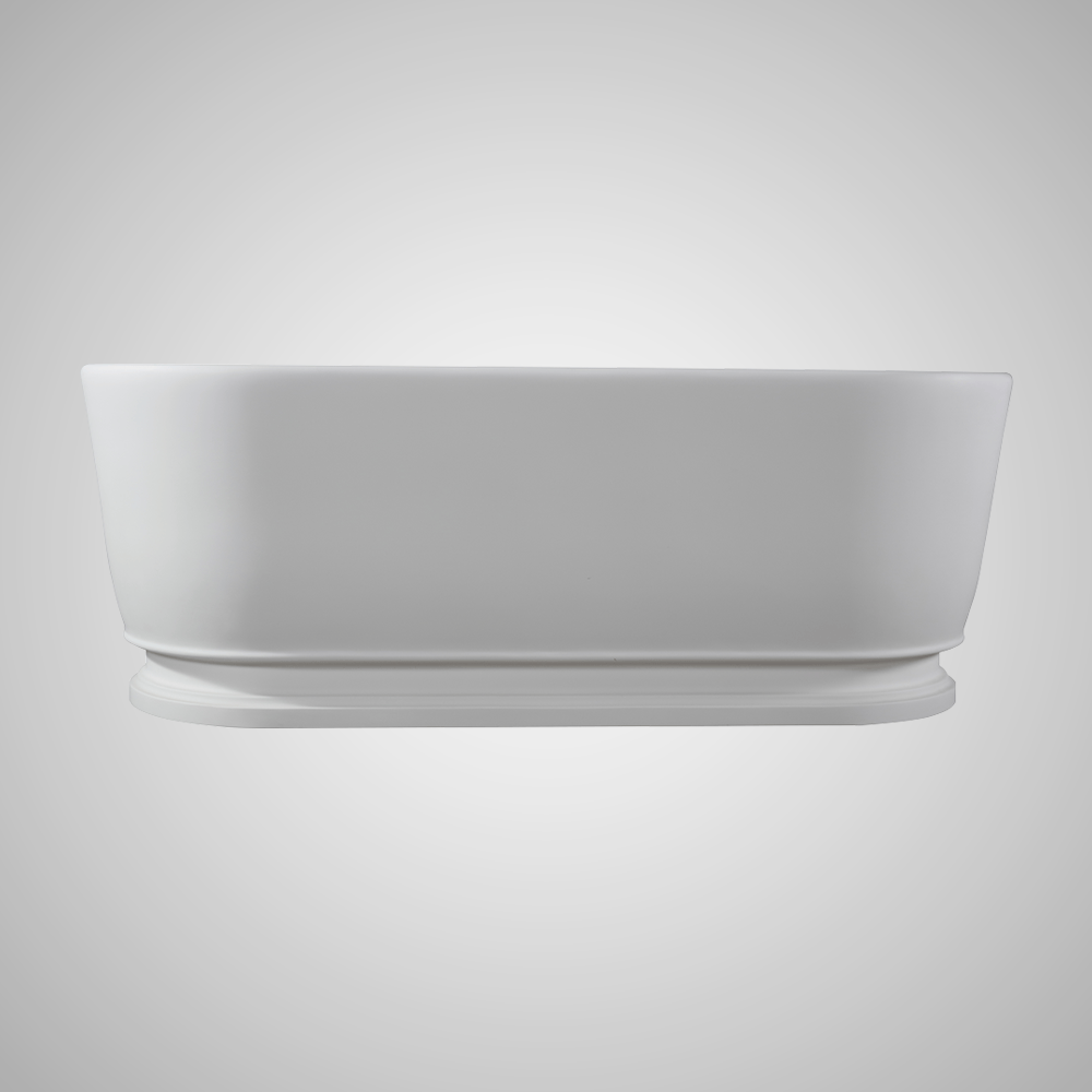 63" Vangeson Solid Surface Stone Resin Freestanding Pedestal Bathtub