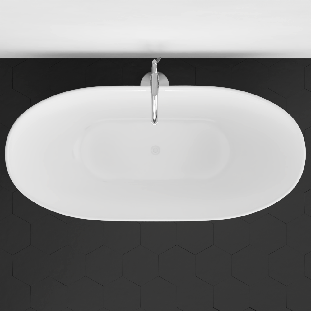 65" Gage Solid Surface Stone Resin Freestanding Bathtub