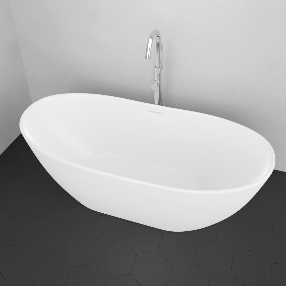65" Gage Solid Surface Stone Resin Freestanding Bathtub