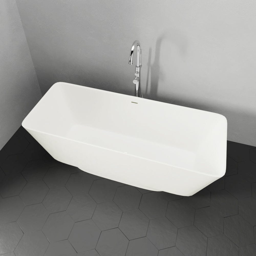 66" Avoca Solid Surface Stone Resin Freestanding Bathtub