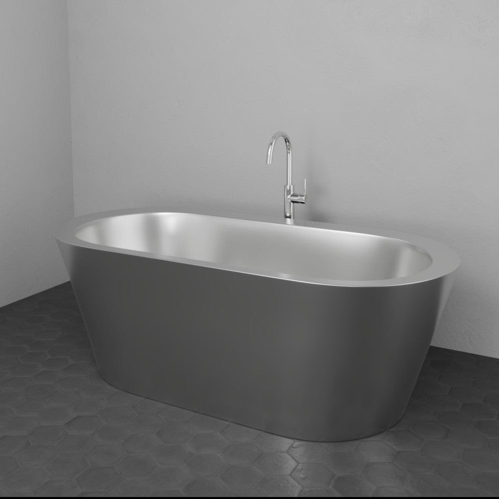 66" Landon Double Walled Stainless Steel Freestanding Tub