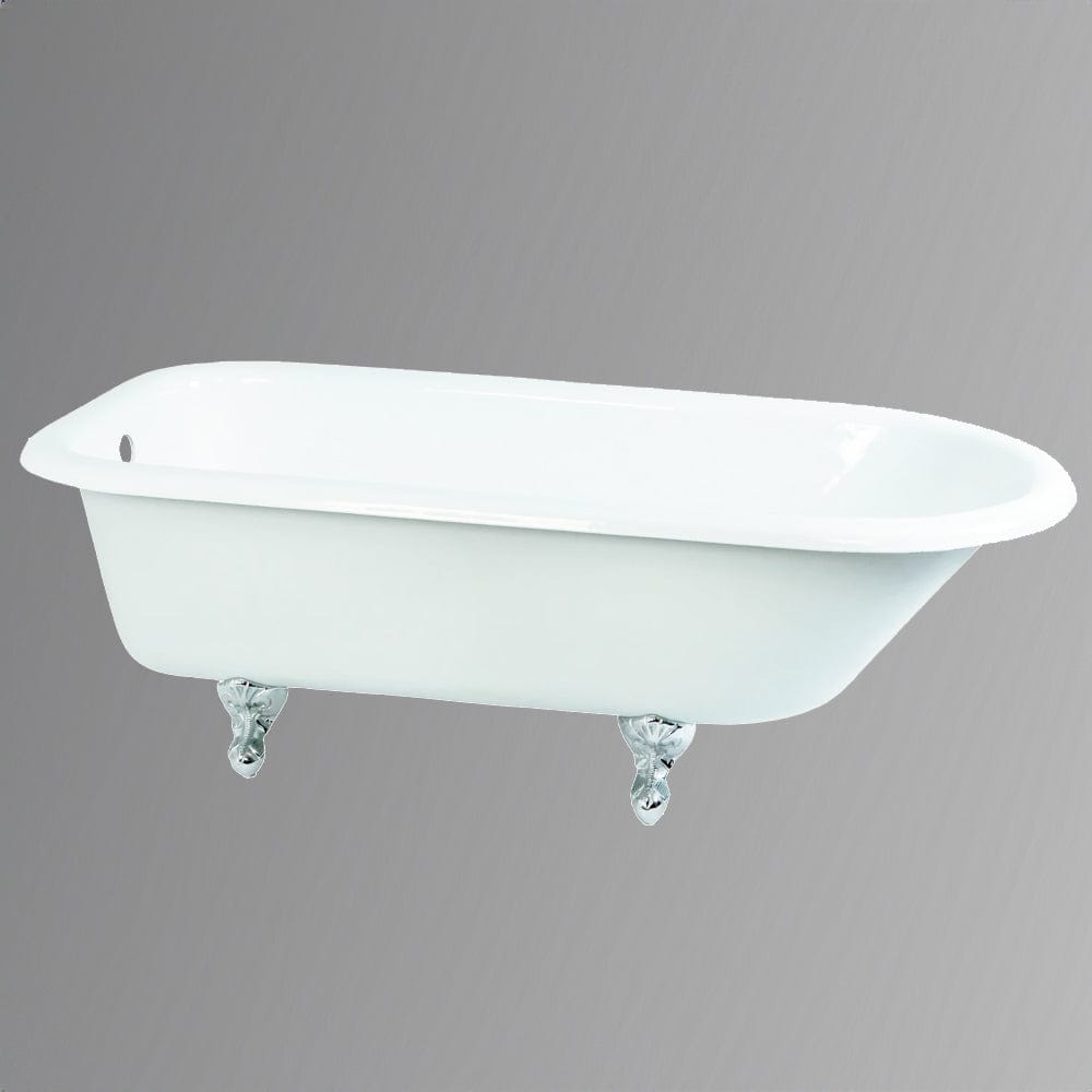 66" Lufkin Cast Iron Roll-Top Clawfoot Tub - 7" Rim Holes