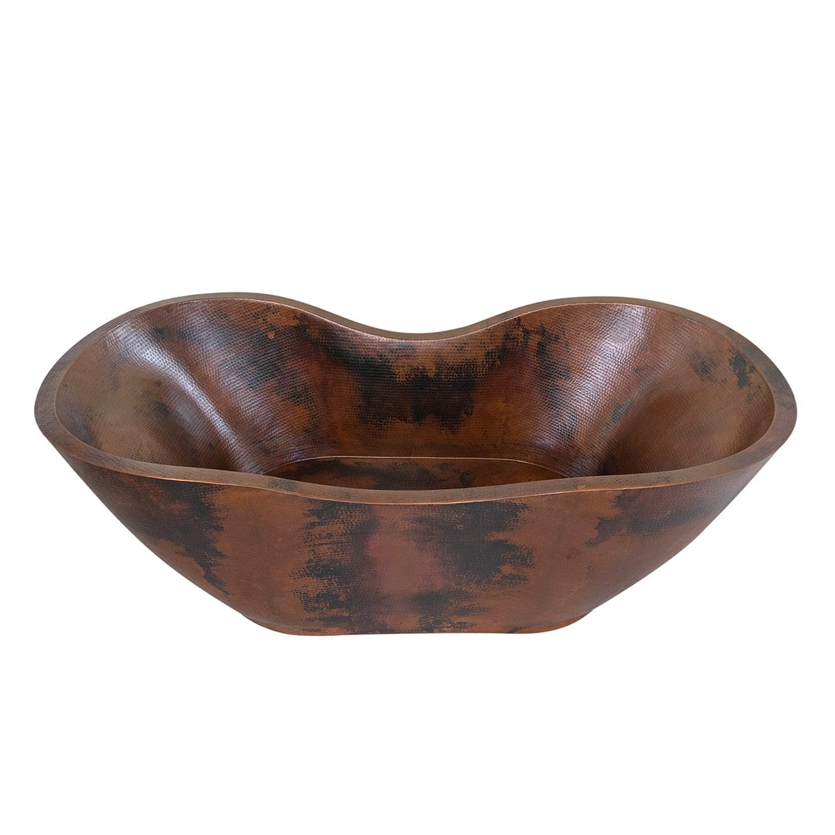 66" Unton Hammered Copper Double-Slipper Tub