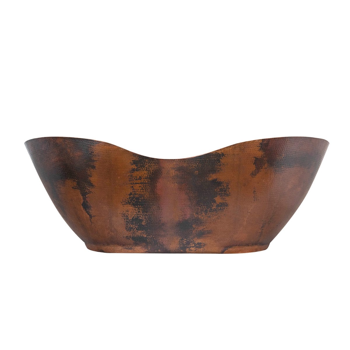 66" Unton Hammered Copper Double-Slipper Tub