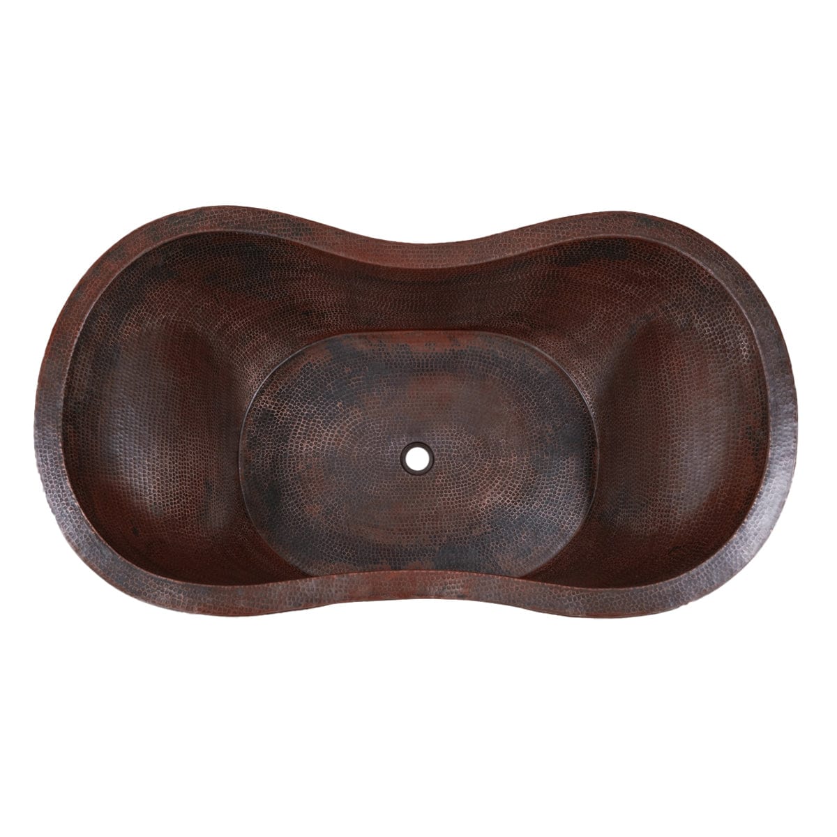 66" Unton Hammered Copper Double-Slipper Tub