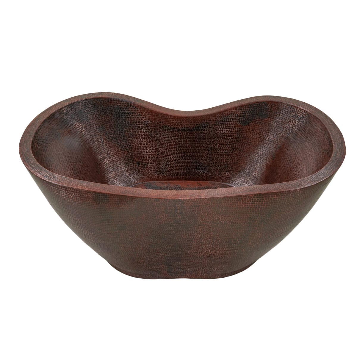 66" Unton Hammered Copper Double-Slipper Tub