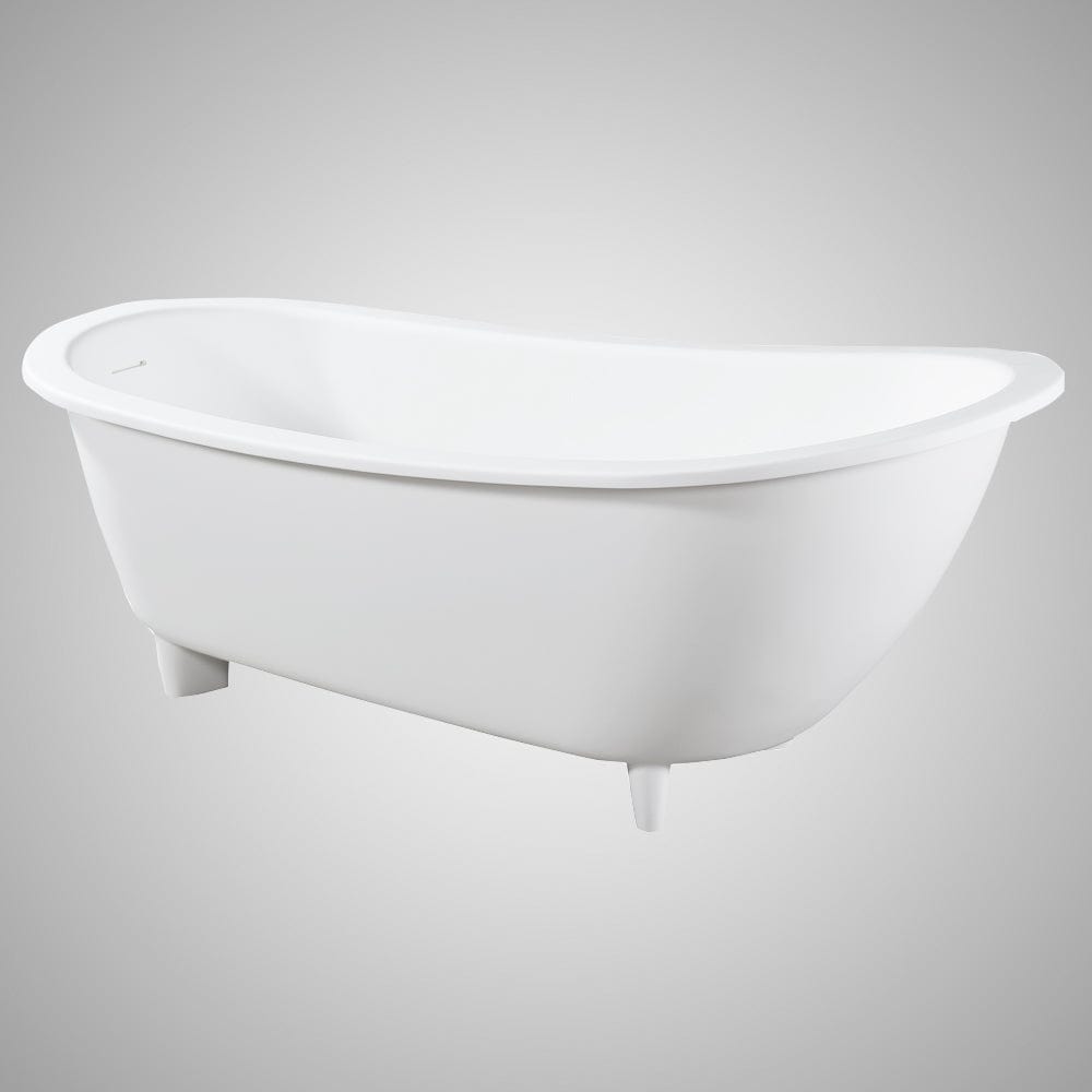 67" Bendock Solid Surface Stone Resin Slipper Bathtub with Feet