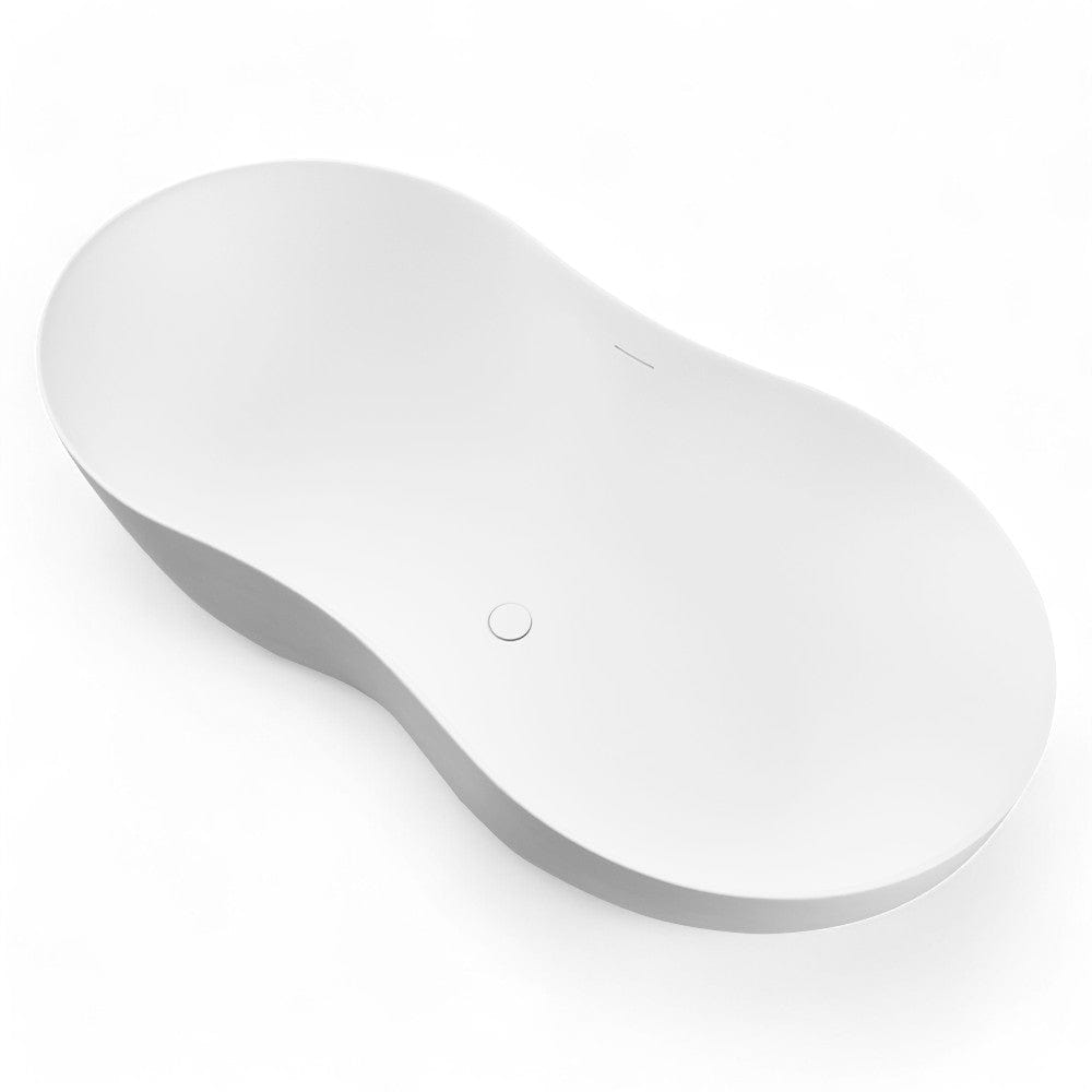 67" Civello Solid Surface Stone Resin Freestanding Bathtub