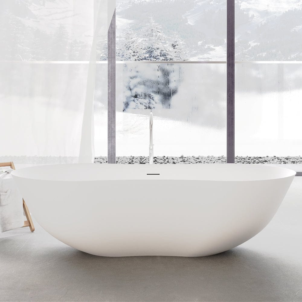 67" Civello Solid Surface Stone Resin Freestanding Bathtub