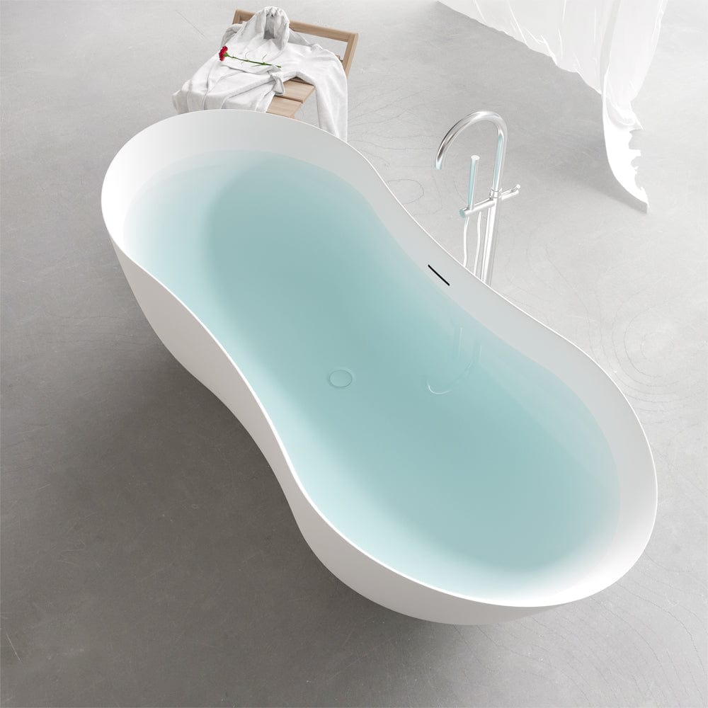 67" Civello Solid Surface Stone Resin Freestanding Bathtub