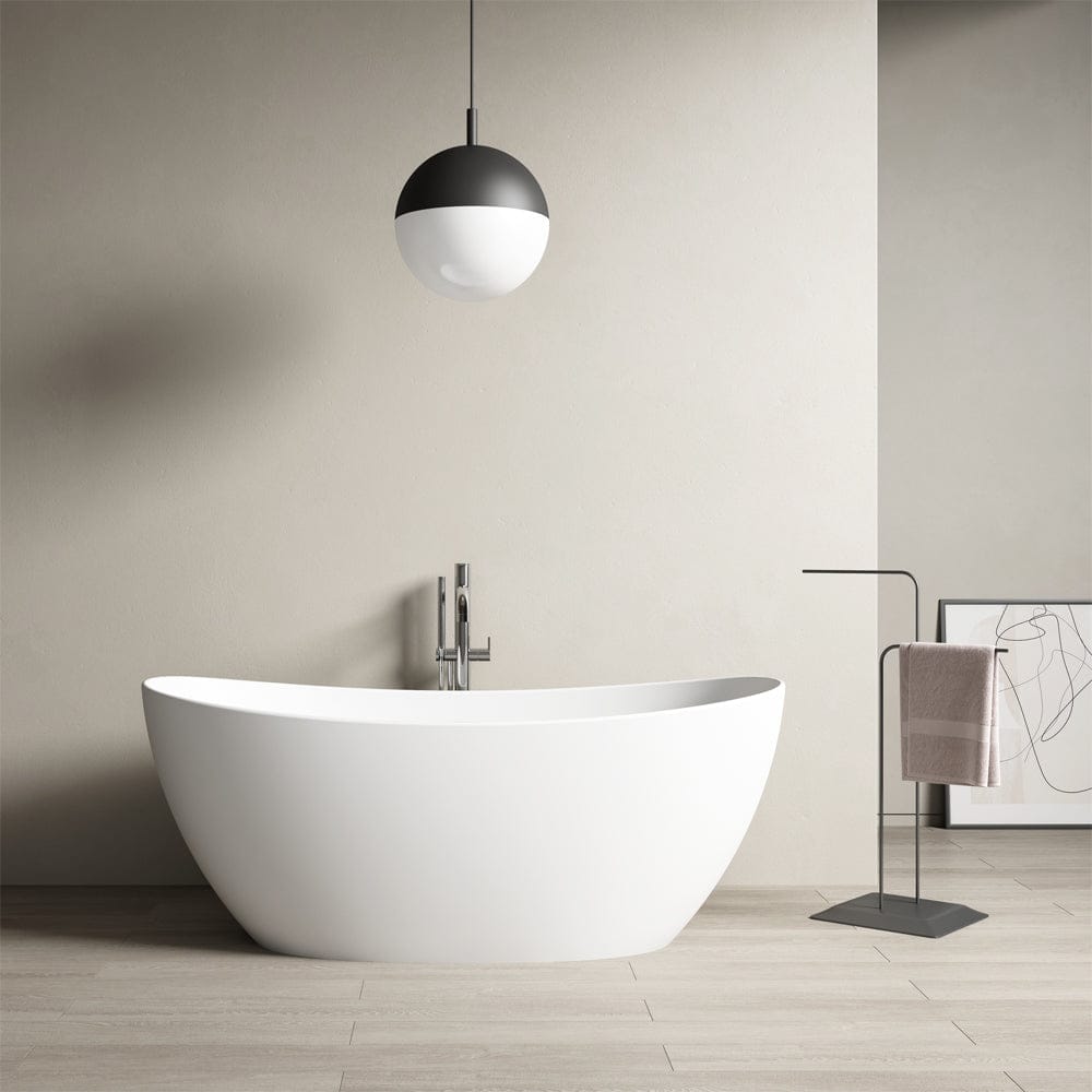 67" Extra Wide Bandon Solid Surface Stone Resin Freestanding Bathtub